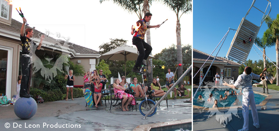 Jugglers, Characters, and Aerialists – Birthday Pool Party
